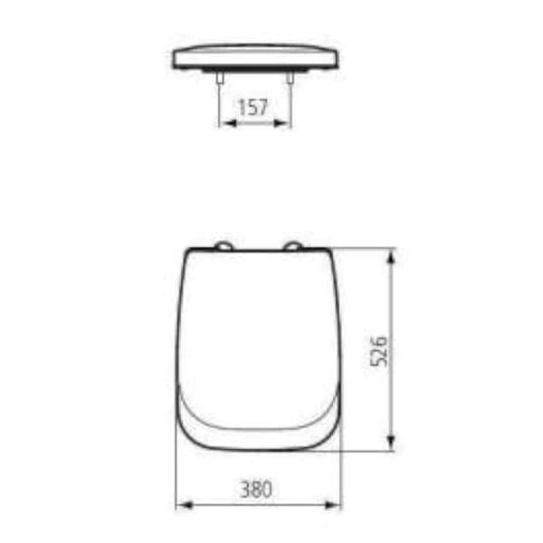 Toalettlock - IDEAL STANDARD - CONCA - Vitt - 380x526 mm - Universell
