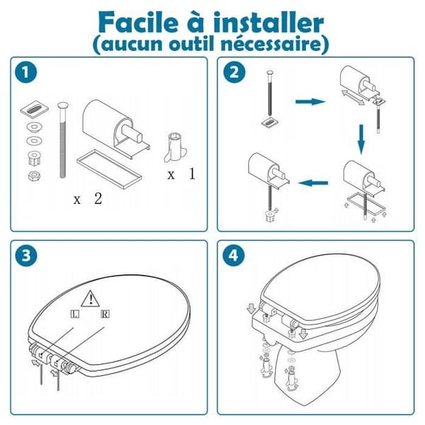 LZQ Soft Close Toalettsits - Stort urval - Finish av hög kvalitet - Lätt att fästa (Skull)