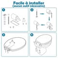 Miniatyrbild 3 av 4: Toalettsits - LZQ - Soft Close - Svart - Hårdplast - Enkel installation