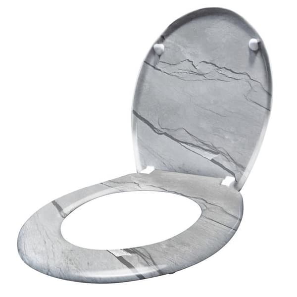 Toalettsits - XMTECH - Marmorlook - Mjuk stängning - Universal - Urea harts