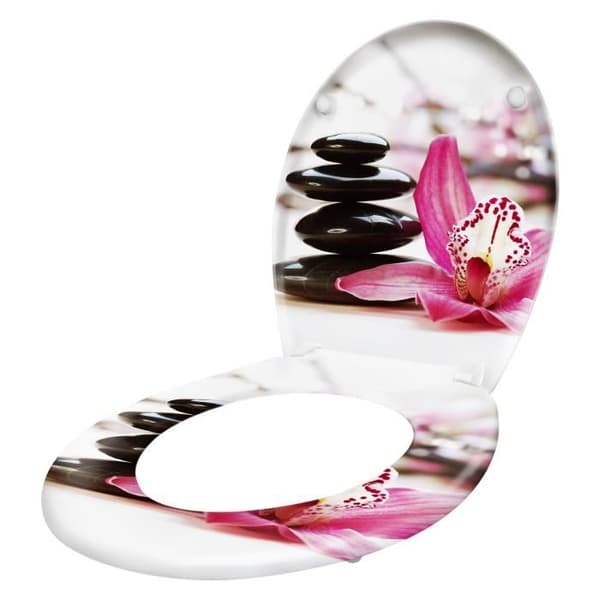Toalettsits - XMTECH - Röd blomsterkonst - Universal - Urea harts - Soft close