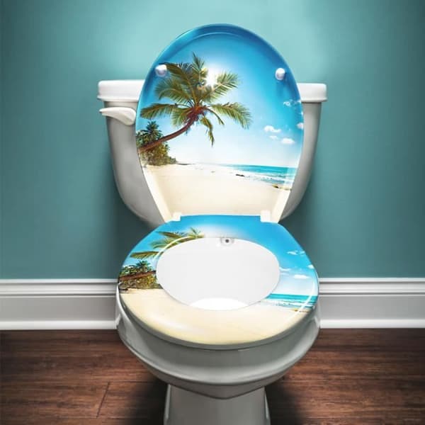 Abattant WC LARS360 - Oval Toalettsits med Mjukt och Automatiskt Lock - Blå