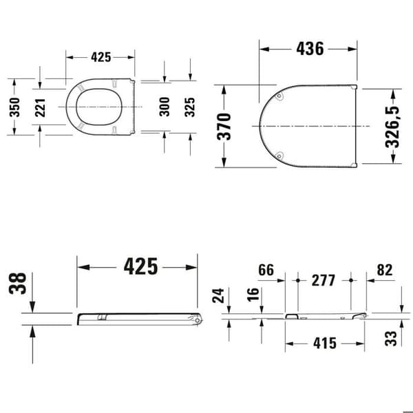 Toalettsits - Duravit - Starck 3 - Vit - Universal - Badrumstillbehör