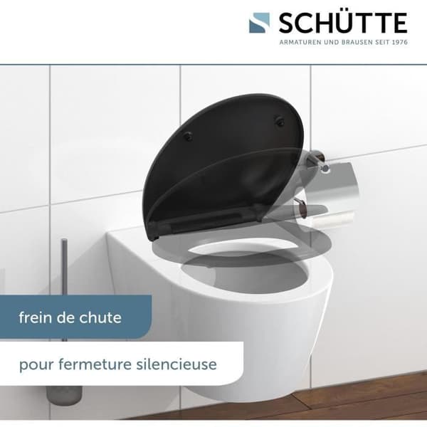Schütte 82410 - WC-lock med duroplast och automatisk nedfällningsfunktion samt avtagbar funktion.