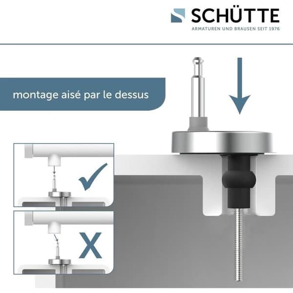 Schütte 82410 - WC-lock med duroplast och automatisk nedfällningsfunktion samt avtagbar funktion.