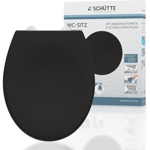 Schütte 82410 - WC-lock med duroplast och automatisk nedfällningsfunktion samt avtagbar funktion.