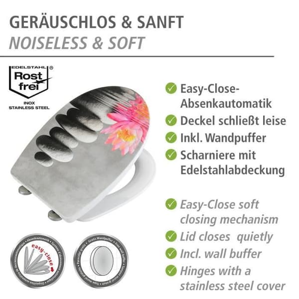 Toalettsits - WENKO - Näckros - Termoplast - Flerfärgad - Oklippbar