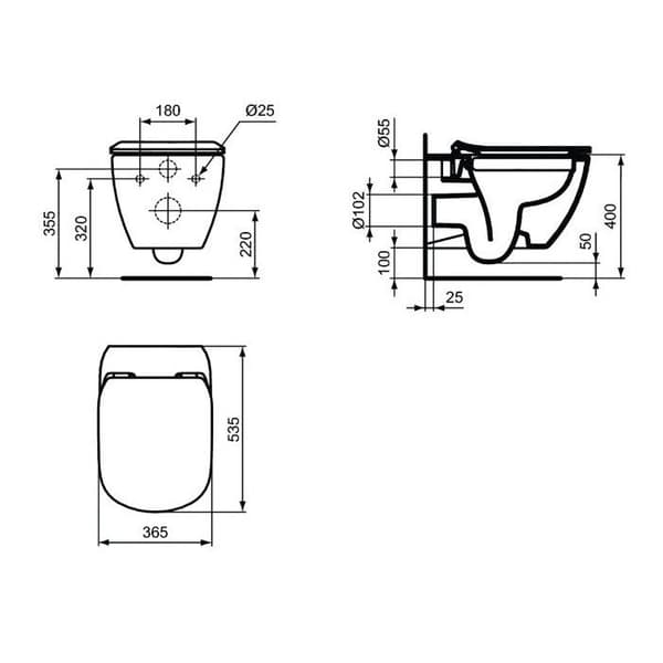 Ideal Standard - Tesi toalettlock med dämpad stängning vit Ideal Standard
