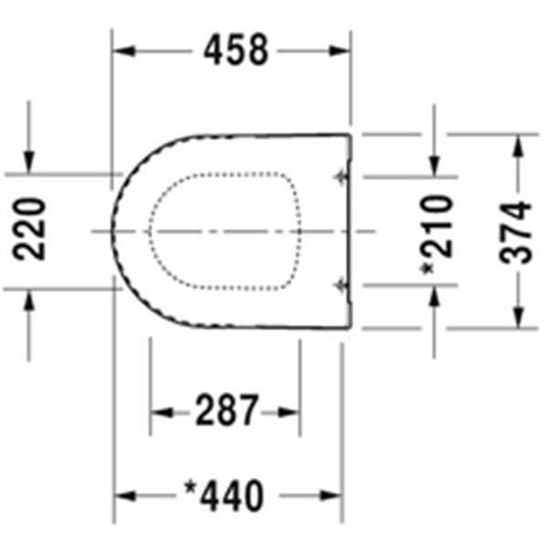 Toalettsits - Duravit - ME by Starck - Vit - Rostfria gångjärn - 458 mm x 374 mm