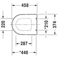 Miniatyrbild 1 av 3: Toalettsits - Duravit - ME by Starck - Vit - Rostfria gångjärn - 458 mm x 374 mm