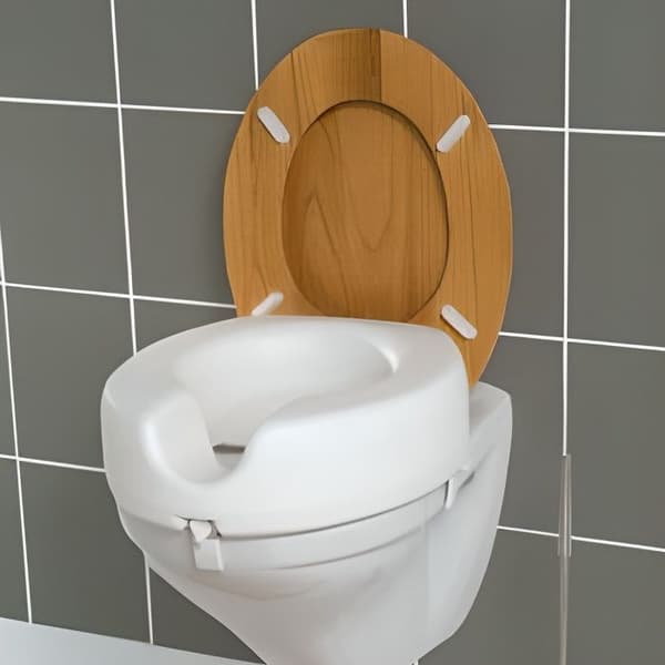 WENKO Toalettsits för vuxna, toalettsits 12 cm, Secura, bärförmåga 150 kg, Plast, 41,5x17x44 cm, Vit
