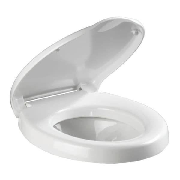 WENKO Secura Comfort toalettstol, med vuxentoalettsits 5 cm, toalettstol med fallskydd, duroplast, 37x43,5 cm, vit