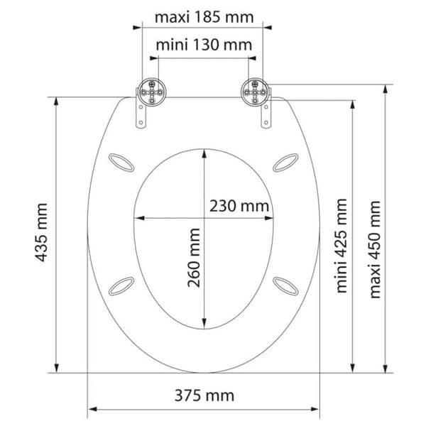Schütte SCHÜTTE Avlastande toalettstol i MDF med automatisk sänkningssystem Mönster - 80131