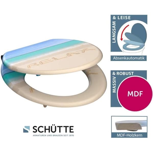 Schütte SCHÜTTE Avlastande toalettstol i MDF med automatisk sänkningssystem Mönster - 80131