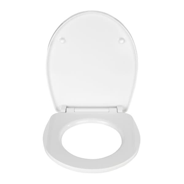 WENKO Original Frog toalettsits, toalettsits med fallskydd, clip-on fäste i rostfritt stål, Duroplast akryl, 39x45 cm