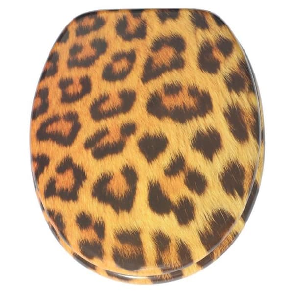 Toalettsits i leopardskinn soft close fallbroms - Högkvalitativ finish - Enkel att fästa