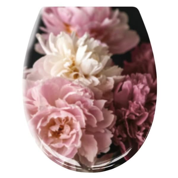 Toalettsits - KLEINE WOLKE - Rosemarie - Duroplast - Rostfritt stål - Blommor