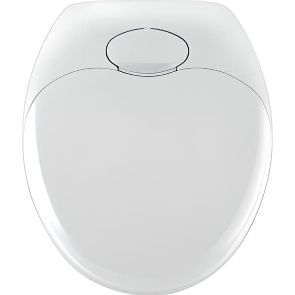 WENKO Barnstolssäte, familjestoalettlock med "Easy Close"-fallsäkring, clipsbart, termoplast, 35,6 x 38 cm, Vit