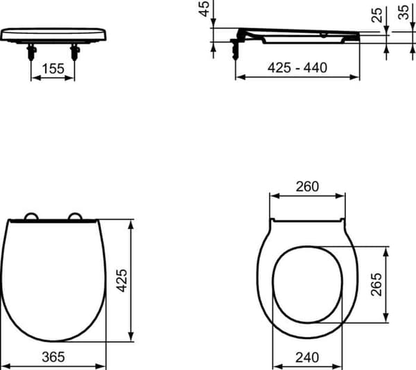 Toalettlock - toalettförhöjare Ideal Standard - E3355HY