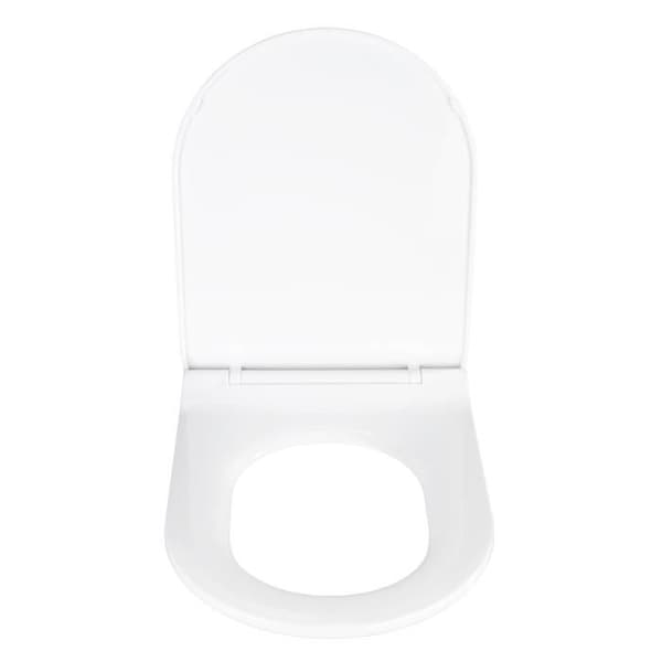 WENKO Toalettsits med toalettsits Premium Habos, clip-on toalettsits med fäste i rostfritt stål, termoplast, 36x46 cm, vit