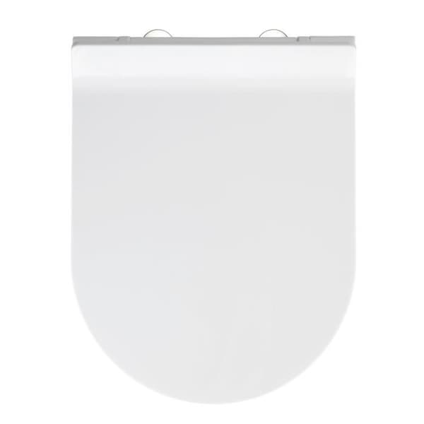 WENKO Toalettsits med toalettsits Premium Habos, clip-on toalettsits med fäste i rostfritt stål, termoplast, 36x46 cm, vit