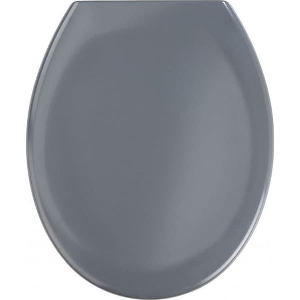 WENKO Toalettsits med fallskydd Premium Ottana Mörkgrå, clip-on toalettsits med fäste i rostfritt stål, Duroplast