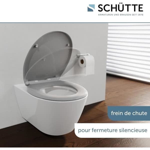 WC-sitsdyna - SCHÜTTE - 82602-A - Automatisk nedfällning - Duroplast - Grå