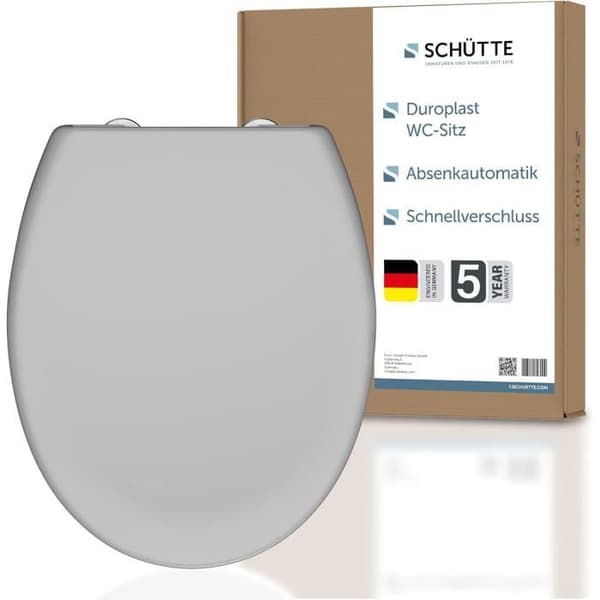 WC-sitsdyna - SCHÜTTE - 82602-A - Automatisk nedfällning - Duroplast - Grå