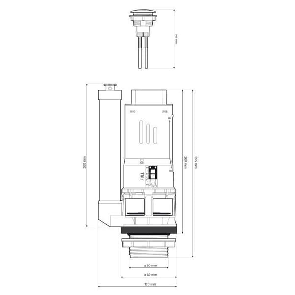 Tryckknapp Toalettmekanism 3/6 liter NOYON &amp; THIEBAULT