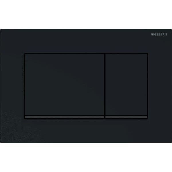 Geberit Sigma30 DualFlush Toalett/Urinal Kontrollknapp 24,6x16,4cm Glanssvart med mattsvart kant