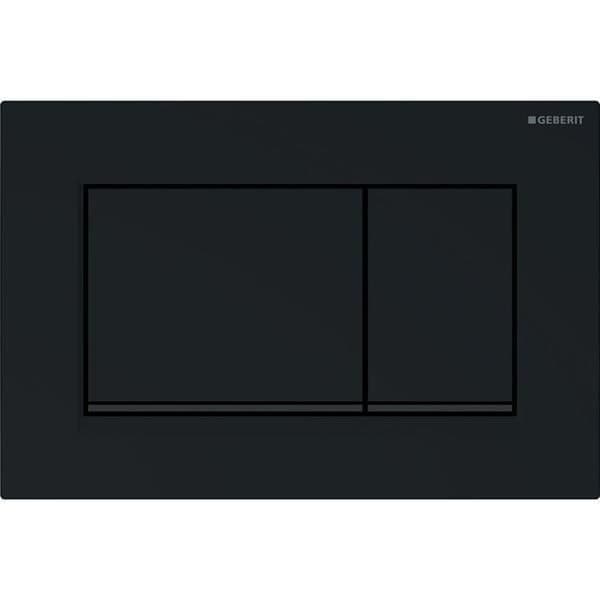 Geberit Sigma30 DualFlush Toalett/Urinal Kontrollknapp 24,6x16,4cm Glanssvart med mattsvart kant
