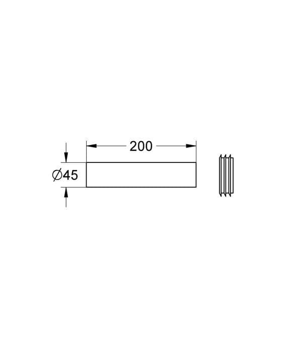 Grohe toalettcistern - 37 489 000 - 37489000 Förlängningsknapp för spolning Kromfinish, Vit, 200 mm