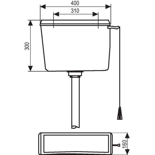 Högtank - REGIPLAST - Serie 1300 - Oisolerad - Vit - Plast - 3/6 L