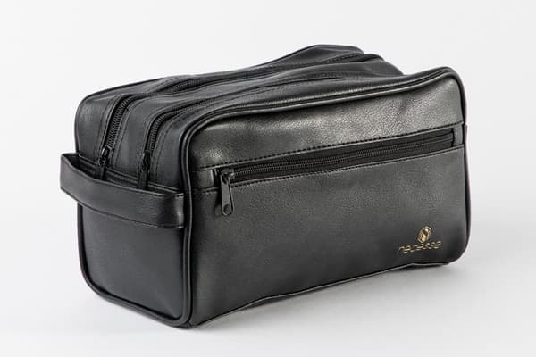 Herr Svart Necessär Med Många Fack Och Handtag