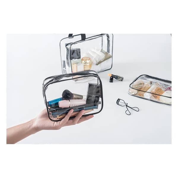 3-pack Genomskinlig Transparent Necessär Sminkväska