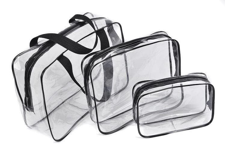 Necessär genomskinlig transparent sminkväska clear bag(3 väskor)