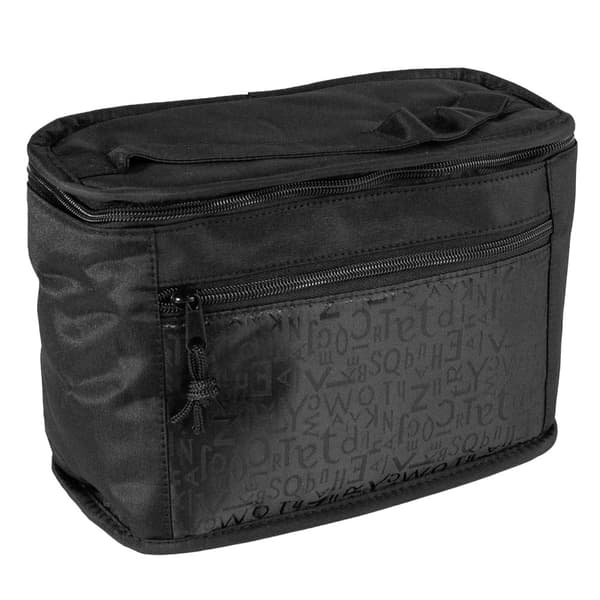Necessärbox i microfiber med invändig spegel Svart