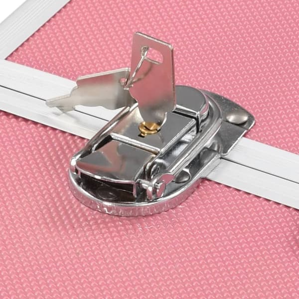 vidaXL Meikkikotelo 38x23x34 cm pinkki alumiini