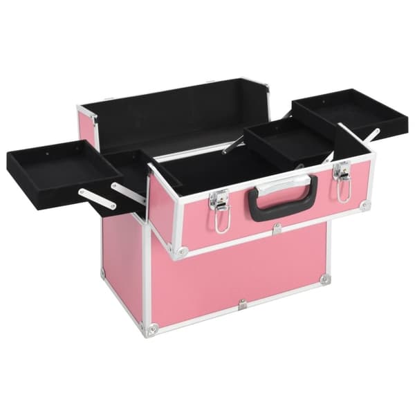vidaXL Meikkikotelo 38x23x34 cm pinkki alumiini