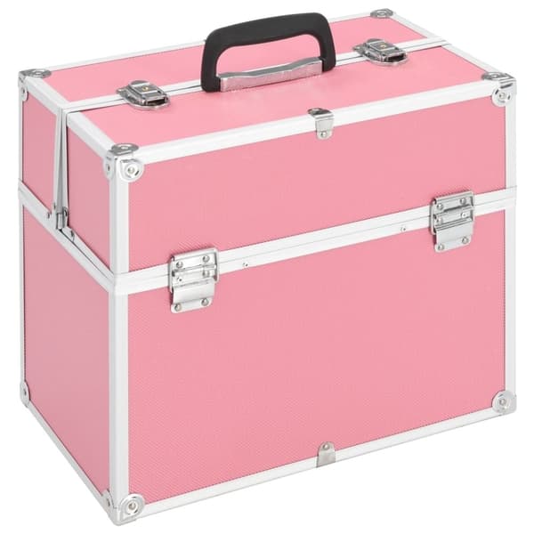 vidaXL Meikkikotelo 38x23x34 cm pinkki alumiini