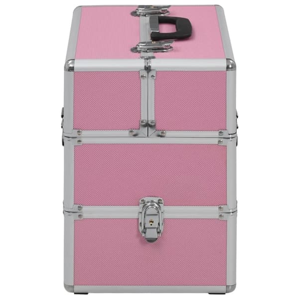 vidaXL Sminkeveske 37x24x35 cm rosa aluminium