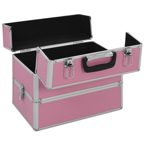 vidaXL Sminkeveske 37x24x35 cm rosa aluminium