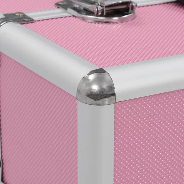 vidaXL Sminkeveske 37x24x35 cm rosa aluminium