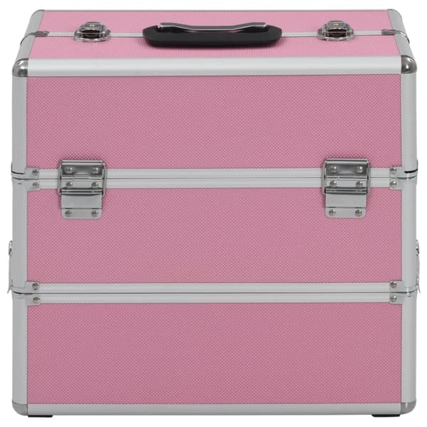 vidaXL Sminkeveske 37x24x35 cm rosa aluminium
