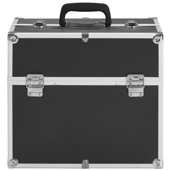 vidaXL Sminkeveske 38x23x34 cm svart aluminium