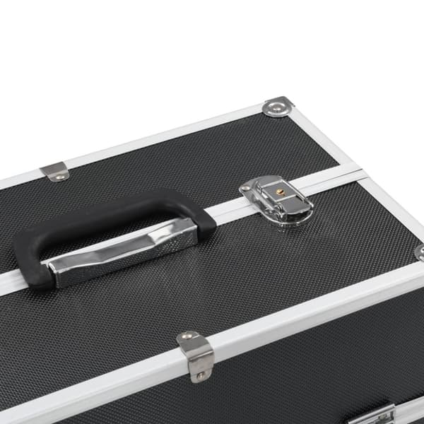 vidaXL Sminkeveske 38x23x34 cm svart aluminium