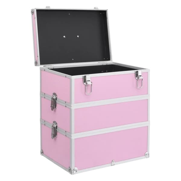 vidaXL Meikkikotelo 37x24x40 cm pinkki alumiini