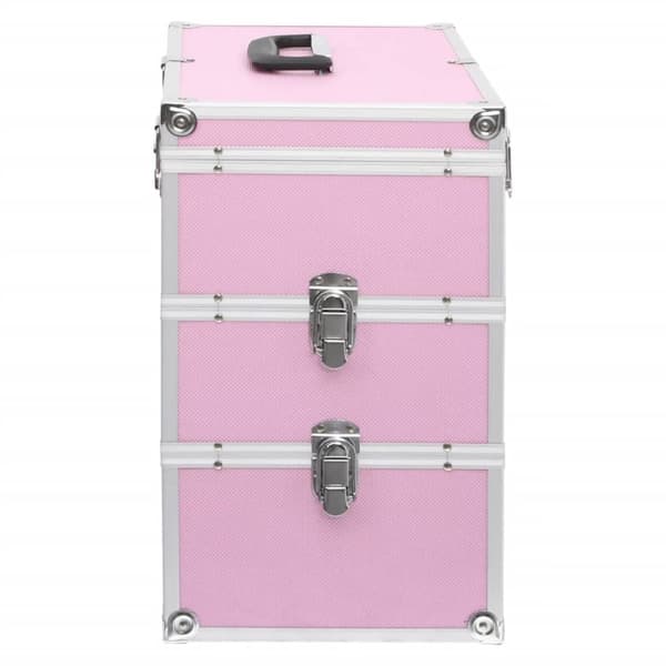 vidaXL Meikkikotelo 37x24x40 cm pinkki alumiini
