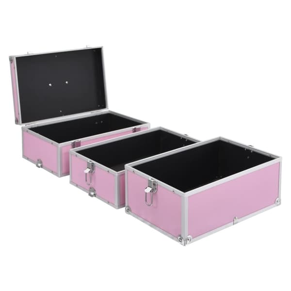 vidaXL Meikkikotelo 37x24x40 cm pinkki alumiini