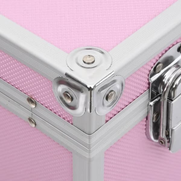 vidaXL Meikkikotelo 37x24x40 cm pinkki alumiini